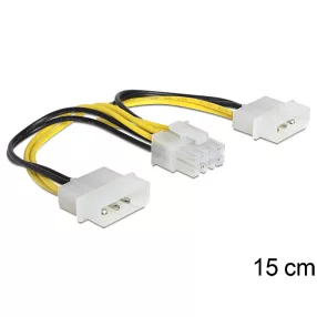   Delock tápkábel 8 pines EPS > 2 x 4 pines molex (DL-83410)