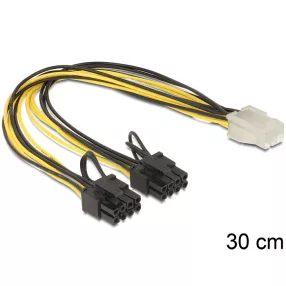  Delock PCI Expressz táp 6 pin anya > 2 x 8 pin apa kábel (DL-83433)