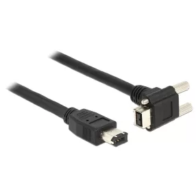   Delock Kábel FireWire 9 érintkezős dugó 90 fokos szögű, csavarokkal ellátott > 6 érintkezős dugó 3 m (DL-83590)