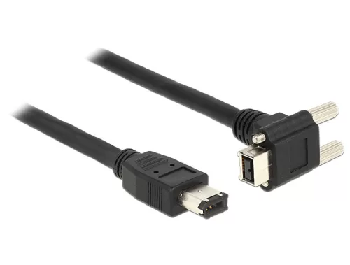 Delock Kábel FireWire 9 érintkezős dugó 90 fokos szögű, csavarokkal ellátott > 6 érintkezős dugó 3 m (DL-83590)