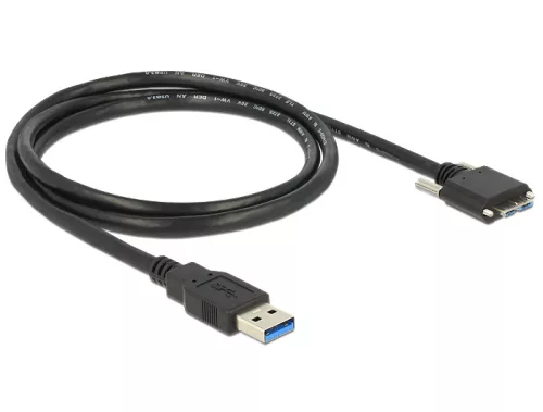 Delock Kábel USB 3.0 A típusú dugó > USB 3.0 Micro-B típusú dugó csavarokkal ellátott 1 m (DL-83597)