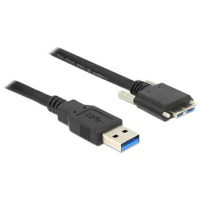   Delock Kábel USB 3.0 A típusú dugó > USB 3.0 Micro-B típusú dugó csavarokkal ellátott 3 m (DL-83599)