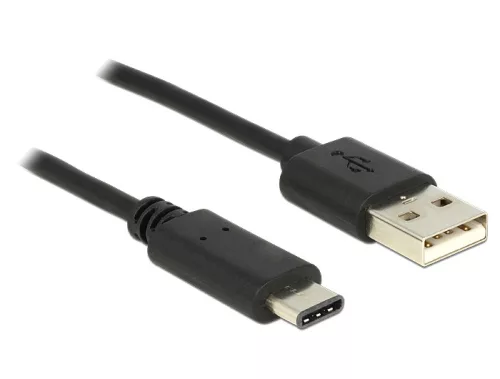 Delock Kábel USB C típus 2.0 dugó > USB 2.0 A típusú dugó 1 m fekete (DL-83600)