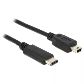   Delock Kábel USB Type-C 2.0 dugó > USB 2.0 Mini-B típusú dugó 1 m fekete (DL-83603)