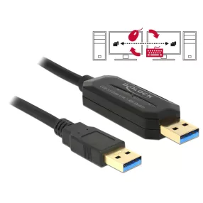   Delock 1,5 m hosszú Data Link + KM kapcsolós kábel USB 3.0 A típusú dugó > USB 3.0 A típusú dugó (DL-83647)