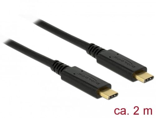 Delock USB 3.1 Gen 1 (5 Gbps) kábel Type-C a Type-C 2 m 3 A E-Marker