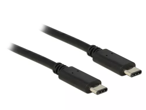 Delock Kábel USB Type-C 2.0 dugó > USB Type-C 2.0 dugó 0,5 m fekete (DL-83672)