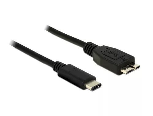 Delock Kábel SuperSpeed USB (USB 3.1, Gen 2) USB Type-C dugó > USB Micro-B típusú dugó 1 m fekete (DL-83677)