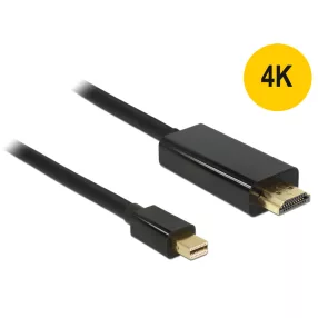   Delock Kábel mini Displayport 1.1 dugó - High Speed HDMI A dugó 4K 1 m, aranyozott, fekete (DL-83698)