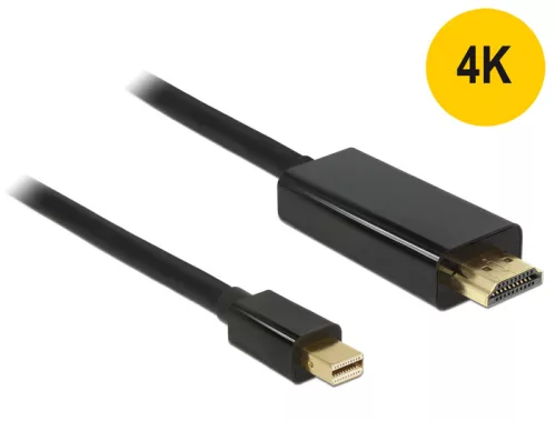 Delock Kábel mini Displayport 1.1 dugó - High Speed HDMI A dugó  3 m, aranyozott, fekete (DL-83700)