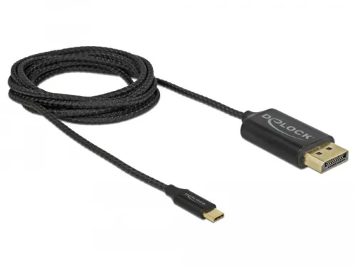 Delock USB Type-C koax kábel DisplayPort-hoz (DP Alt Mode) 4K 60 Hz 2 m (DL-83710)