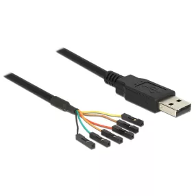   Delock kábel USB apa > TTL 6 tűs fejléc anya külön 1,8 m (3,3 V) (DL-83787)