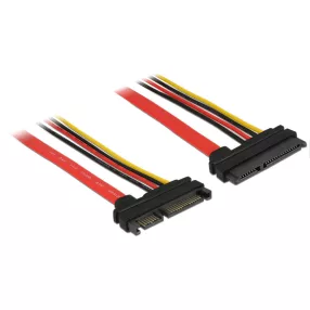  Delock Bovítokábel, SATA, 6 Gb/s, 22 tus csatlakozó > SATA 22 tus aljzat (5 V + 12 V), 10 cm (DL-83802)