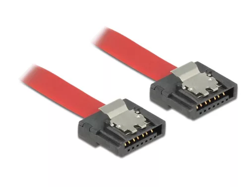 Delock kábel SATA FLEXI 6 Gb/s 10 cm vörös fém (DL-83832)