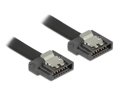 Delock kábel SATA FLEXI 6 Gb/s 20 cm fekete fém (DL-83839)