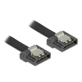   Delock SATA Kábel  FLEXI 6 Gb/s 30 cm fekete metál (DL-83840)