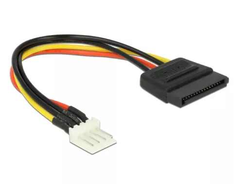 Delock Tápkábel SATA 15 tűs apa > 4 tűs floppy apa 15 cm (DL-83918)