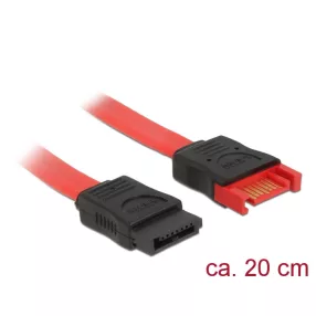   Delock SATA 6 Gb/s-s bővítőkábel csatlakozódugóval > SATA-s, csatlakozóhüvellyel, 20 cm, piros (DL-83952)