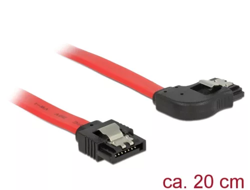 Delock 6 Gb/s sebességet biztosító SATA-kábel egyenes csatlakozódugóval > jobbra néző SATA-csatlakoz (DL-83967)