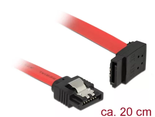Delock 6 Gb/s sebességet biztosító SATA-kábel egyenes csatlakozódugóval > felfelé néző SATA-csatlako (DL-83972)