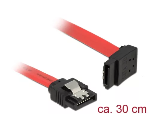 Delock 6 Gb/s sebességet biztosító SATA-kábel egyenes csatlakozódugóval > felfelé néző SATA-csatlako (DL-83973)