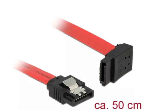 Delock 6 Gb/s sebességet biztosító SATA-kábel egyenes csatlakozódugóval > felfelé néző SATA-csatlako (DL-83974)