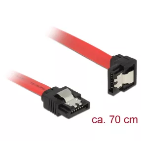   Delock 6 Gb/s sebességet biztosító SATA-kábel egyenes csatlakozódugóval > lefelé néző SATA-csatlakoz (DL-83980)