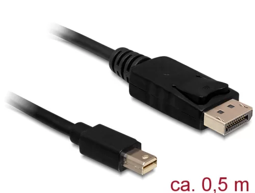 Delock Kábel Mini Displayport 1.2 dugó > Displayport dugó 4K 60 Hz 0,5 m (DL-83984)