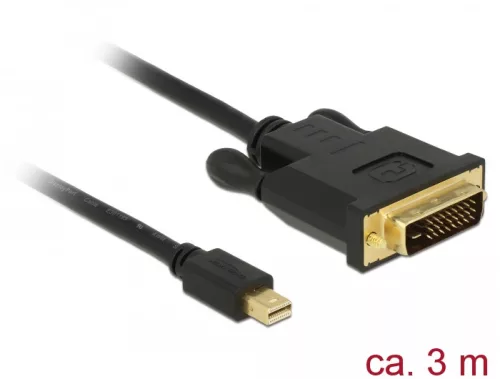 Delock Kábel mini Displayport 1.1 dugó > DVI 24+1 dugó 3 m (DL-83990)