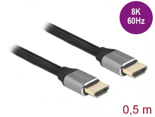 Delock Ultra nagy sebességű HDMI kábel 48 Gbps 8K 60 Hz szürke 0,5 m tanúsítvánnyal (DL-83994)