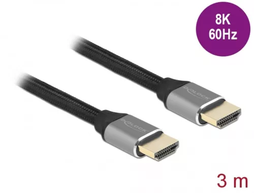 Delock Ultra nagy sebességű HDMI kábel 48 Gbps 8K 60 Hz szürke 3 m tanúsítvánnyal (DL-83997)