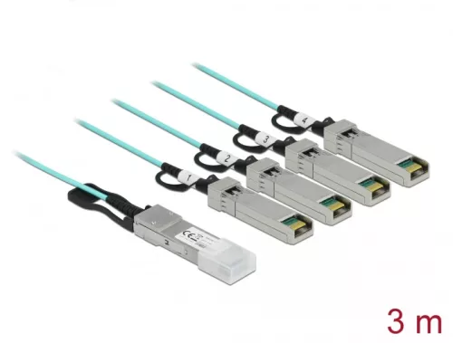 Delock Aktív optikai kábel QSFP+ > 4 x SFP+ 3 m (DL-84058)