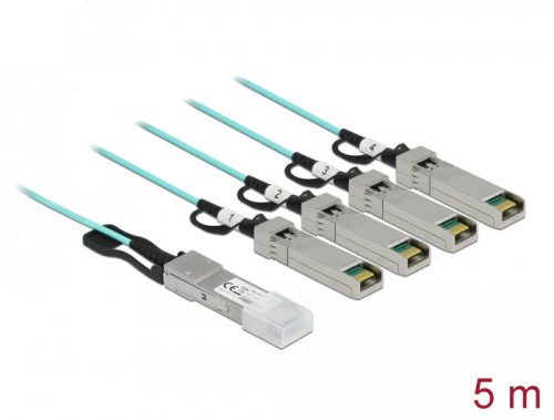 Delock Aktív optikai kábel QSFP+ > 4 x SFP+ 5 m