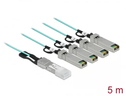 Delock Aktív optikai kábel QSFP+ > 4 x SFP+ 5 m (DL-84069)