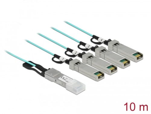 Delock Aktív optikai kábel QSFP+ > 4 x SFP+ 10 m