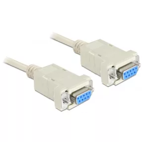   Delock soros null modem kábel, 9 pin anya / anya, 1,8 m (DL-84077)
