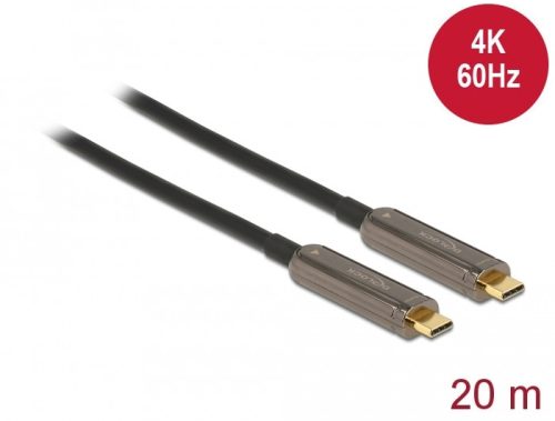 Delock Aktív optikai video kábel USB-C  csatlakozóval 4K 60 Hz 20 m hosszú