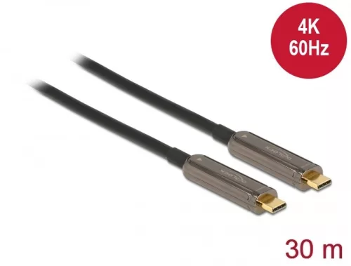 Delock Aktív optikai video kábel USB-C  csatlakozóval 4K 60 Hz 30 m hosszú (DL-84132)