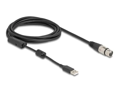 Delock Magas felbontású audio analóg - digitális átalakító kábel XLR 3 tű   A típusú USB 3 m (DL-84178)