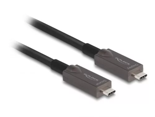 Delock Aktív optikai USB-C  Video + adat + PD kábel 15 m (DL-84179)