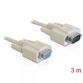   Delock kábel Serial RS-232 Sub-D9 apa> RS-232 Sub-D9 anya 3 m hosszabítás (DL-84289)