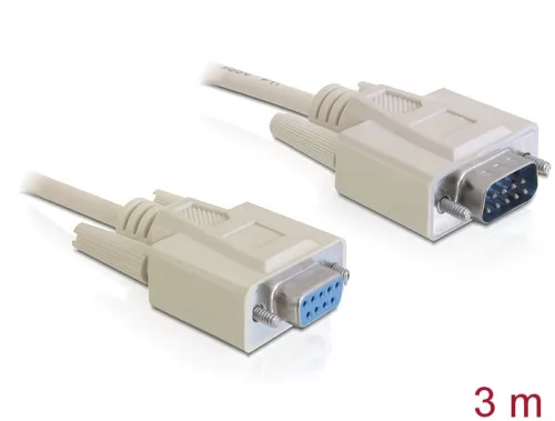 Delock kábel Serial RS-232 Sub-D9 apa> RS-232 Sub-D9 anya 3 m hosszabítás (DL-84289)