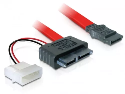 Delock SATA Slimline anya   7 tűs SATA + 2 tűs hálózati, átalakító kábel (DL-84390)
