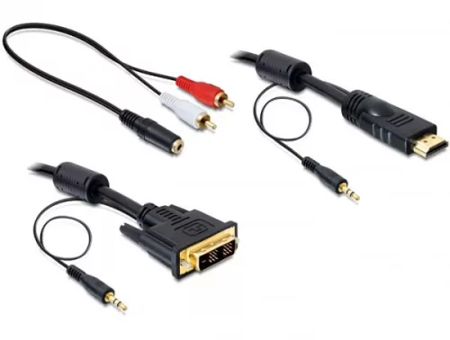 Delock DVI - HDMI kábel hanggal, apa - apa 2m (DL-84455)