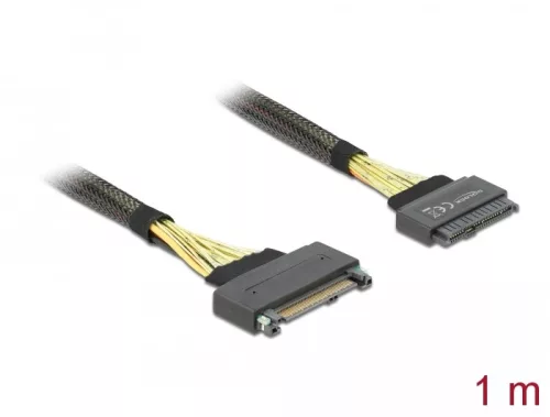 Delock U.2 SFF-8639-s bővítőkábel csatlakozódugóval > U.2 SFF-8639-s, csatlakozóhüvellyel, 1 m (DL-84518)