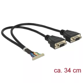   Delock csatlakozókábel 40 tűs 1,25 mm > 2 x VGA (DL-84710)