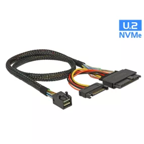   Delock Kábel SFF-8643 dugó > U.2 SFF-8639 + SATA tápcsatlakozó 50 cm (DL-84819)