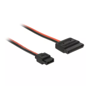   Delock SATA-tápkábel 15 tűs csatlakozóhüvellyel > Slim SATA-tápcsatlakozó 6 tűs csatlakozóhüvellyel, (DL-84857)