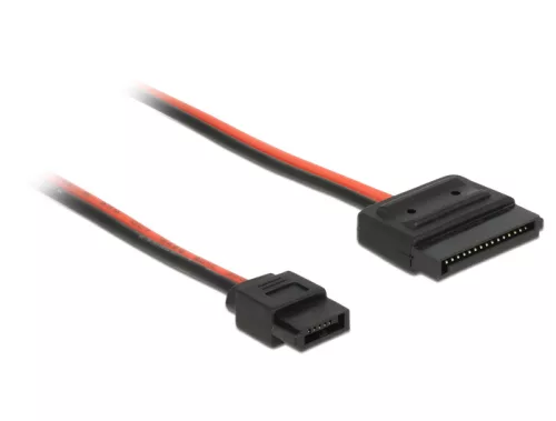 Delock SATA-tápkábel 15 tűs csatlakozóhüvellyel > Slim SATA-tápcsatlakozó 6 tűs csatlakozóhüvellyel, (DL-84857)
