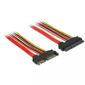   Delock Bovítokábel, SATA, 6 Gb/s, 22 tus csatlakozó > SATA 22 tus aljzat (3,3 V + 5 V + 12 V), 10 cm (DL-84917)